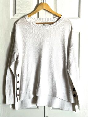 Lord & Taylor Petite Textured Knit Side-Button Sweater